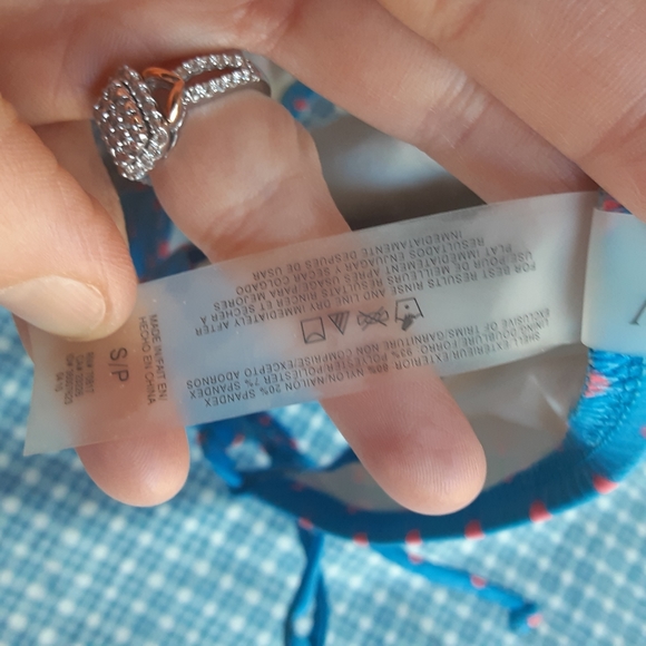 Victoria Secret blue & pink polka dot bikini 36B/S - Picture 2 of 8